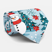 Niedliche Weihnachtsschneemänner Krawatte (Gerollt)