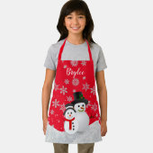 Niedliche Weihnachtsschneemänner Personalisiert Ki Schürze (Insitu)