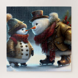 Niedliche Weihnachtsschneemänner Puzzle