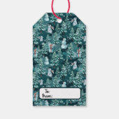 Niedliche Weihnachtsschneemänner, Weihnachtsbaumen Geschenkanhänger (Rückseite)