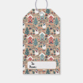 Niedliche Weihnachtsschneemänner, Weihnachtsbaumen Geschenkanhänger (Rückseite)