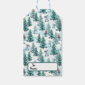 Niedliche Weihnachtsschneemänner, Weihnachtsbaumen Geschenkanhänger (Rückseite)