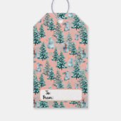 Niedliche Weihnachtsschneemänner, Weihnachtsbaumen Geschenkanhänger (Rückseite)