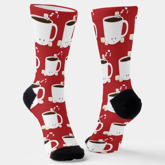 Niedliche Weihnachtsschokolade Heiße Kakao Socken (Gewinkelt)