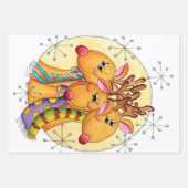 Niedliche Weihnachtsschreie Tragen von Sternen Geschenkpapier Set (Vorderseite)