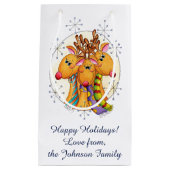 Niedliche Weihnachtsschreie Tragen von Sternen Kleine Geschenktüte (Vorderseite)