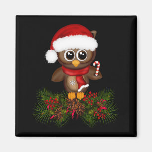 Niedliche Weihnachtsschüssel auf Kiefernzweig-Magn Magnet