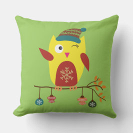 Niedliche Weihnachtsschüssel WinterIllustration Kissen