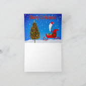 Niedliche Weihnachtssleigh und Birdie Grußkarte Feiertagskarte (Innenseite)