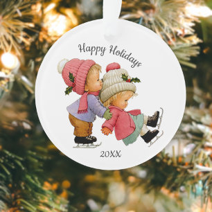 Niedliche Weihnachtsspielzeuge mit Skaten Akrylori Ornament