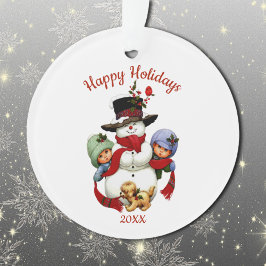 Niedliche Weihnachtsspielzeuge mit Snowman Akrylve Ornament