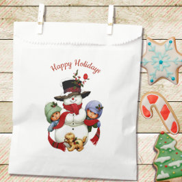 Niedliche Weihnachtsspielzeuge mit Snowman-Tasche Geschenktütchen