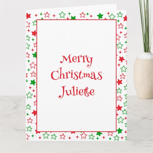 Niedliche Weihnachtsstars Karte (Vorderseite)