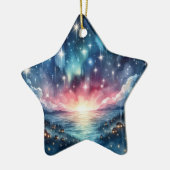 Niedliche Weihnachtssternförmige Ornament, Sternen Keramik Ornament (Links)