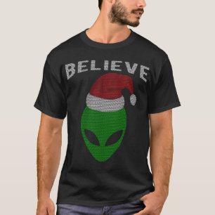 Niedliche Weihnachtsstil Alien Santa T-Shirt