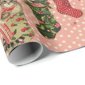 Niedliche WeihnachtsStrümpfe mit Kittens Geschenkpapier (Rolleneckpunkt)