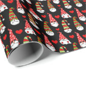 Niedliche Weihnachtsstrümpfe, Schwarzer Roter Herz Geschenkpapier (Rolleneckpunkt)