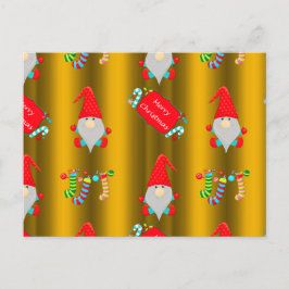 Niedliche Weihnachtsstürme auf Gold Postkarte