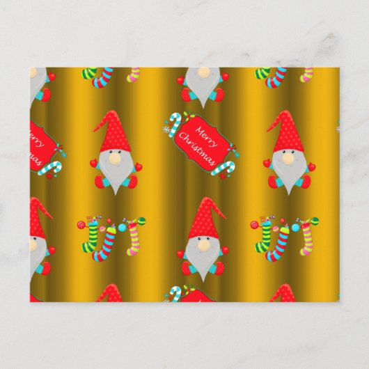 Niedliche Weihnachtsstürme auf Gold Postkarte (Vorderseite)