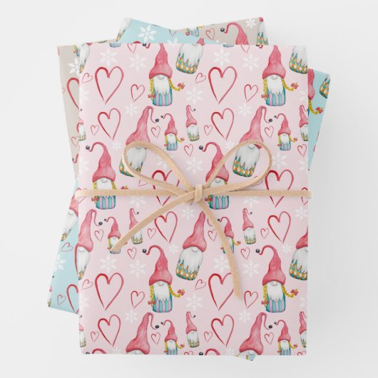 Niedliche Weihnachtsstürme in der Liebe Geschenkpapier Set (Beispiel)