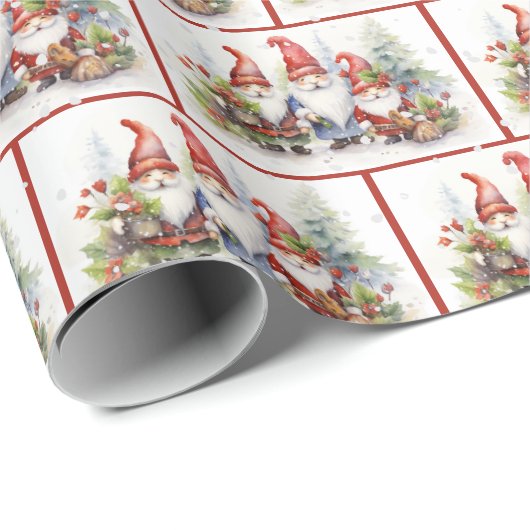 Niedliche Weihnachtsstürme in Schneeflocken Geschenkpapier (Rolleneckpunkt)