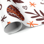 Niedliche Weihnachtssymbole auf Weiß Geschenkpapier (Rolleneckpunkt)