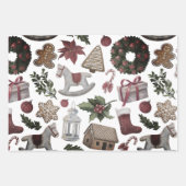 Niedliche Weihnachtssymbole Geschenkpapier Set (Vorderseite 3)