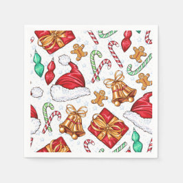 Niedliche Weihnachtssymbole Kinder Serviette