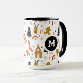 Niedliche Weihnachtssymbole Muster Tasse (VorderseiteRechts)