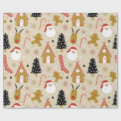 Niedliche Weihnachtssymbole Nahtlose Muster Geschenkpapier (Flach)