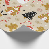 Niedliche Weihnachtssymbole Nahtlose Muster Geschenkpapier (Ecke)