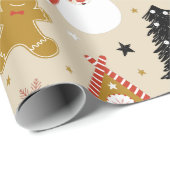 Niedliche Weihnachtssymbole Nahtlose Muster Geschenkpapier (Rolleneckpunkt)