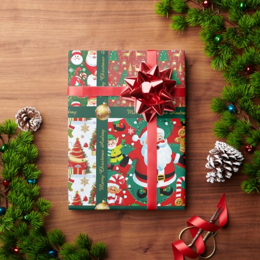 Niedliche Weihnachtsszenen mit Text Geschenkpapier (Feiertagsgeschenk)