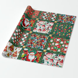 Niedliche Weihnachtsszenen mit Text Geschenkpapier