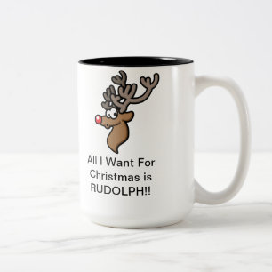 Niedliche WeihnachtsTasse für Rotwild-Jäger Zweifarbige Tasse