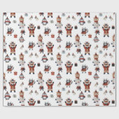 Niedliche Weihnachtstiere in Sweaters Pattern Wrap Geschenkpapier (Flach)
