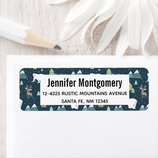 Niedliche Weihnachtstiere Rustikales Muster (Insitu)