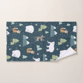 Niedliche Weihnachtstiere Rustikales Muster Badhandtuch Set (Handtuch)