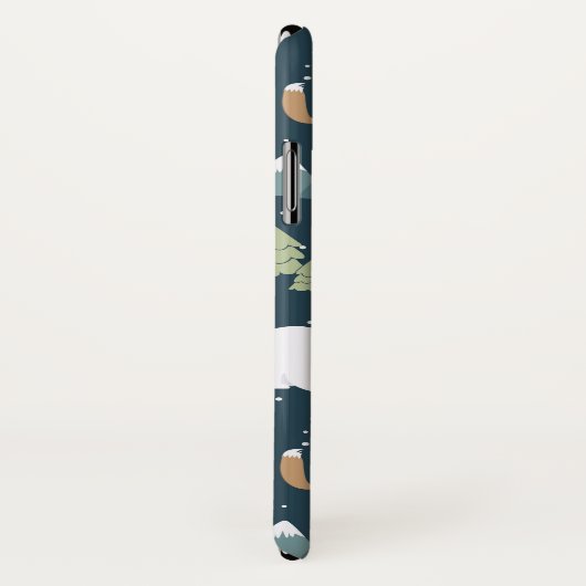 Niedliche Weihnachtstiere Rustikales Muster Case-Mate iPhone Hülle (Hinten/Rechts)