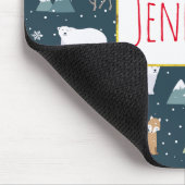 Niedliche Weihnachtstiere Rustikales Muster Mousepad (Ecke)