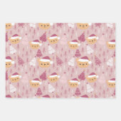 Niedliche Weihnachtstiere Umhüllungsblatt Set von  Geschenkpapier Set (Vorderseite 3)