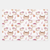 Niedliche Weihnachtstiere Umhüllungsblatt Set von  Geschenkpapier Set (Vorderseite 2)