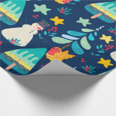 Niedliche Weihnachtstiere und Symbole Muster 2a Geschenkpapier (Ecke)