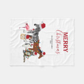 Niedliche Weihnachtstiere Weihnachtsmannmützen Lig Fleecedecke (Vorderseite (Horizontal))