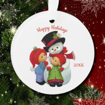 Niedliche Weihnachtstots mit Frau Snowman Acrylic