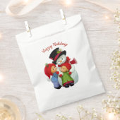 Niedliche Weihnachtstots mit Frau Snowman Bag Geschenktütchen (Ausgeschnitten)