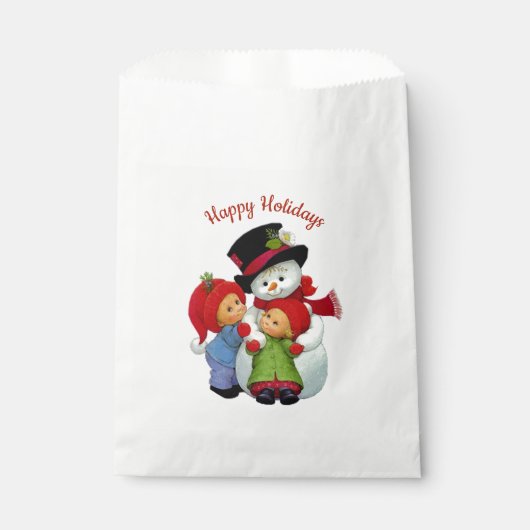 Niedliche Weihnachtstots mit Frau Snowman Bag Geschenktütchen (Vorderseite)