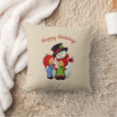 Niedliche Weihnachtstots mit Frau Snowman Pillow Kissen (Decke)
