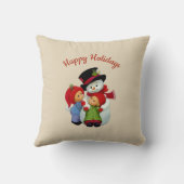 Niedliche Weihnachtstots mit Frau Snowman Pillow Kissen (Rückseite)