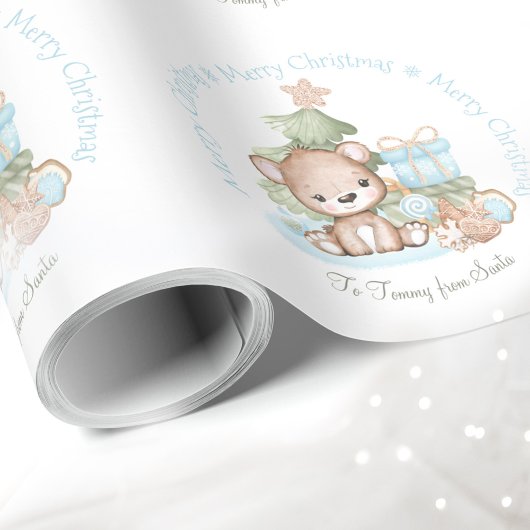 Niedliche Weihnachtsverpackung für Baby Boy Name Geschenkpapier